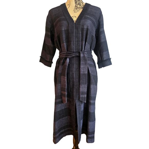 Intropia Kimono Midi Dress, Made in Spain, Black, Belted, US Sz 6 Retail $365 - Picture 6 of 12